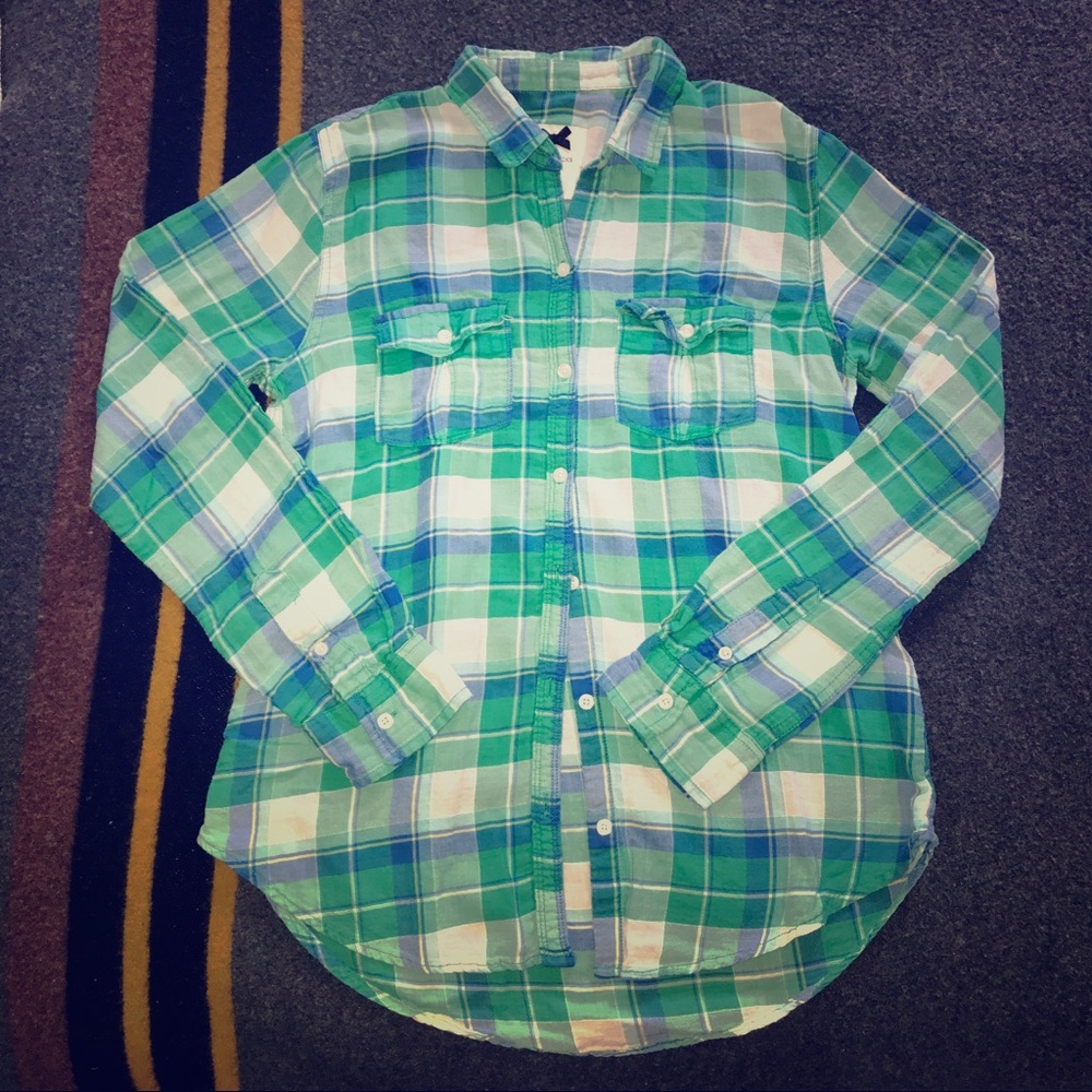 Button down plaid shirt